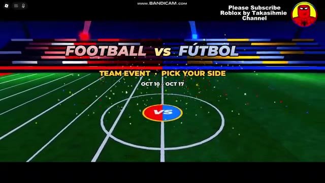 Huss Valley banner reading Football vs Fútbol, Team Event, Pick Your Side, Oct 10 Oct 17